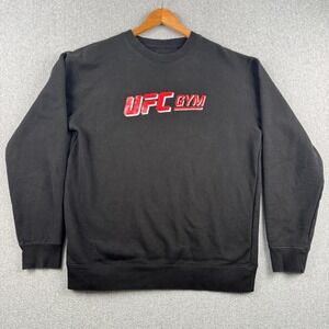 UFC Gym Sweatshirt Mens Medium Black Rise Fight Thrive Graphic Crewneck Pullover